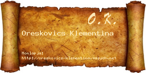 Oreskovics Klementina névjegykártya